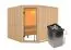 Sauna "Ilian" SET mit bronzierter Tür - Farbe: Natur, Ofen 9 kW - 231 x 231 x 198 cm (B x T x H)