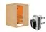 Sauna "Eivind" SET mit bronzierter Tür - Farbe: Natur, Ofen 3,6 kW - 145 x 145 x 187 cm (B x T x H)