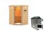Sauna "Henrik" SET mit bronzierter Tür und Kranz - Farbe: Natur, Ofen externe Steuerung easy 9 kW - 173 x 159 x 191 cm (B x T x H)