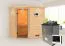 Sauna "Njal" SET mit bronzierter Tür und Kranz - Farbe: Natur, Ofen externe Steuerung easy 9 kW - 223 x 159 x 191 cm (B x T x H)