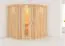 Sauna "Hanko" mit Kranz und Energiespartür - Farbe: Natur - 210 x 184 x 202 cm (B x T x H)