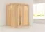 Sauna "Niilo" mit Energiespartür und Kranz & 3 LED-Strahler Farbe: Natur - 165 x 165 x 202 cm (B x T x H)