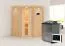 Sauna "Eetu" SET mit Energiespartür und Kranz - Farbe: Natur, Ofen BIO 9 kW - 165 x 165 x 202 cm (B x T x H)