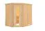 Sauna "Mika" mit Energiespartür - Farbe: Natur - 151 x 196 x 198 cm (B x T x H)