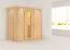 Sauna "Eeli" mit Energiespartür und Kranz - Farbe: Natur - 210 x 132 x 202 cm (B x T x H)