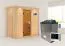 Sauna "Eeli" SET mit bronzierter Tür und Kranz  mit Ofen externe Steuerung easy 9 kW - 210 x 132 x 202 cm (B x T x H)