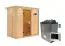 Sauna "Eeli" SET mit bronzierter Tür und Kranz  mit Ofen externe Steuerung easy 9 kW - 210 x 132 x 202 cm (B x T x H)