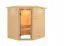 Sauna "Kirsa" mit Klarglastür und Kranz - Farbe: Natur - 224 x 184 x 202 cm (B x T x H)