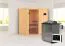 Sauna "Leevi" SET mit Klarglastür & Ofen BIO 9 kW - 170 x 151 x 198 cm (B x T x H)