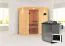 Sauna "Leevi" SET mit Klarglastür, Kranz & Ofen BIO 9 kW - 184 x 165 x 202 cm (B x T x H)