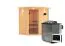 Sauna "Leevi" SET mit Klarglastür, Kranz & Ofen BIO 9 kW - 184 x 165 x 202 cm (B x T x H)