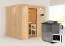Sauna "Eemil" SET mit Klarglastür, Kranz & Ofen BIO 9 kW - 210 x 184 x 202 cm (B x T x H)