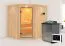 Sauna "Hanko" SET mit Klarglastür, Kranz & Ofen BIO 9 kW - 210 x 184 x 202 cm (B x T x H)