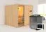 Sauna "Aleksi" SET mit Klarglastür & Ofen BIO 9 kW - 196 x 196 x 198 cm (B x T x H)