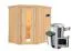 Sauna "Ole"  SET mit Energiespartür - Farbe: Natur, Ofen externe Steuerung easy 3,6 kW - 151 x 196 x 198 cm (B x T x H)