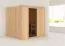 Sauna "Agnar" mit graphitfarbener Tür - Farbe: Natur - 196 x 170 x 198 cm (B x T x H)