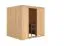 Sauna "Agnar" mit graphitfarbener Tür - Farbe: Natur - 196 x 170 x 198 cm (B x T x H)