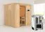 Sauna "Agnar" SET mit Klarglastür, Kranz & Ofen BIO 3,6 kW - 210 x 184 x 202 cm (B x T x H)