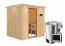 Sauna "Agnar" SET mit Klarglastür, Kranz & Ofen BIO 3,6 kW - 210 x 184 x 202 cm (B x T x H)