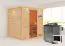Sauna "Laerke" SET AKTION mit bronzierter Tür, Kranz & Ofen BIO 9 kW - 224 x 184 x 202 cm (B x T x H)