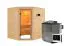 Sauna "Kirsa" SET AKTION mit bronzierter Tür & Ofen BIO 9 kW - 196 x 170 x 198 cm (B x T x H)