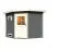 Saunahaus "Elvy" SET mit klassischer Tür, Farbe: Terragrau - 231 x 231 cm (B x T), Grundfläche: 4,7 m²