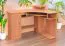 Schreibtisch Rosario 47, Farbe: Erle - 89 x 124 x 75 cm (H x B x T)