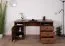Schreibtisch Mojokerto 06, Farbe: Walnuss / Schwarz - Abmessungen: 77 x 160 x 60 cm (H x B x T)