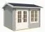 Gartenhaus G172 Lichtgrau inkl. Fußboden - 44 mm Blockbohlenhaus, Fläche: 7,02 m², Satteldach