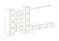 Schlichte Wohnwand Kongsvinger 46, Farbe: Eiche Wotan / Grau Hochglanz - Abmessungen: 180 x 330 x 40 cm (H x B x T), mit genügend Stauraum