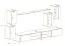 Stylische Wohnwand mit Push-to-open Funktion Volleberg 78, Farbe: Schwarz / Eiche Wotan - Abmessungen: 150 x 280 x 40 cm (H x B x T), mit sechs Türen
