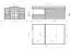 Gartenhaus 4,24 x 6,79 Meter (inkl. Dach) | Natur | Satteldach | 40 mm Blockbohlen Abbildung