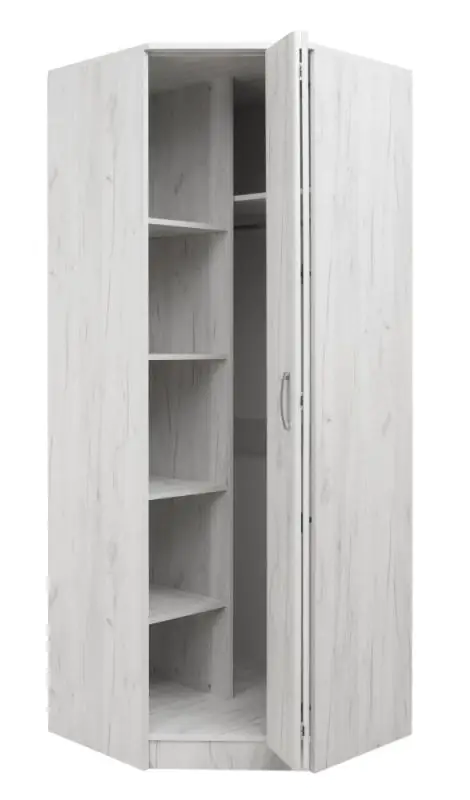 87 cm breiter Kleiderschrank mit 1 Tür | Kleiderstange | Farbe: Weiß Abbildung