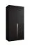 Kleiderschrank | 1 Fach | Farbe: Schwarz | 1 Kleiderstange | Soft-Close-Funktion | 1 Meter breit | Griffe: Kaschmir | ABS-Kanten | Maße: 100 x 52 x 202 cm
