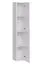 Wohnwand mit zwei Hängevitrinen Balestrand 279, Farbe: Weiß / Grau - Abmessungen: 180 x 280 x 40 cm (H x B x T), mit LED-Beleuchtung