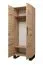 Moderner Schrank Morteratsch 01, Farbe: Eiche / Schwarz - Abmessungen: 196 x 74 x 46 cm (H x B x T), mit zwei Fächern und einer Kleiderstange