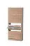 Schuhschrank Gradide 03, vier Kipptüren, Farbe: Eiche Sonoma, effektiv und funktional, ABS-Kanten, acht Fächer, Maße: 155,5 x 67 x 28 cm, Griffe: Grau