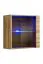 Wohnwand mit zwei Hängeschränke Balestrand 305, Farbe: Grau / Eiche Wotan - Abmessungen: 200 x 310 x 40 cm (H x B x T), mit LED-Beleuchtung