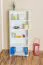 Regal, Küchenregal, Wohnzimmerregal, Bücherregal - 80 cm breit, Kiefer Holz-Massiv, Farbe: Weiß