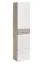 Garderobe Komplett - Set C Sviland, 5-teilig, Farbe: Wellington / Weiß, ein Garderobenschrank, eine Kommode, ein Spiegel, vier Haken, ein Schuhregal 