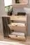 Garderobe Komplett - Set C Angvik, 3-teilig, Farbe: Eiche / Schwarz, ein Garderobenschrank, ein Schuhschrank, ein Spiegel mit zwei Ablageflächen