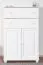 Stabile Kommode Kiefer massiv Vollholz Weiß lackiert Junco 160, modernes und einfaches Design, 123 x 80 x 43 cm, mit zwei geräumige Schubaden, zwei Fächer