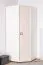 Kinderzimmer - Drehtürenschrank / Eckkleiderschrank Benjamin 15, Farbe: Weiß / Creme - Abmessungen: 198 x 86 x 86 cm (H x B x T)