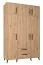 Kleiderschrank & Schrankaufsatz mit viel Stauraum Gondomar 03, Farbe: Eiche Artisan - Abmessungen: 240 x 150 x 54 cm (H x B x T), mit 6 Türen und 10 Fächern
