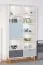 Jugendzimmer - Regal Syrina 15, Farbe: Weiß / Grau / Blau - Abmessungen: 202 x 105 x 45 cm (H x B x T)