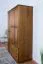 Kleiderschrank | 3 Drehtüren | 2 Schubladen | 5 Fächer | mit Kleiderstange | 135 cm breit | Massivholz | Farbe: Eiche Rustikal Abbildung