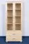 77 cm breiter Kleiderschrank mit 2 Türen, 8 Fächern und 2 Schubladen aus Massiv-Holz | Farbe: Natur | Tiefe: 50 cm Abbildung