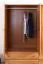 Kleiderschrank | 3 Drehtüren | 4 Schubladen | 4 Fächer | mit Kleiderstange | 154 cm breit | Massivholz | Farbe: Erle Abbildung