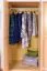 Kleiderschrank | 3 Drehtüren | 2 Schubladen | 4 Fächer | mit Kleiderstange | 123 cm breit | Massivholz | Farbe: Natur Abbildung
