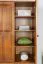 Kleiderschrank | 3 Drehtüren | 4 Schubladen | 4 Fächer | mit Kleiderstange | 154 cm breit | Massivholz | Farbe: Eiche Rustikal Abbildung